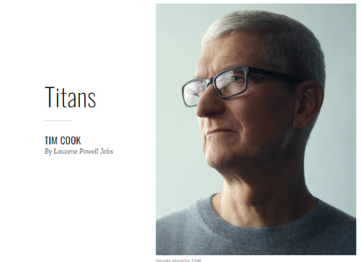 苹果 CEO 库克在 2022 年《时代 100》榜单中成为封面人物